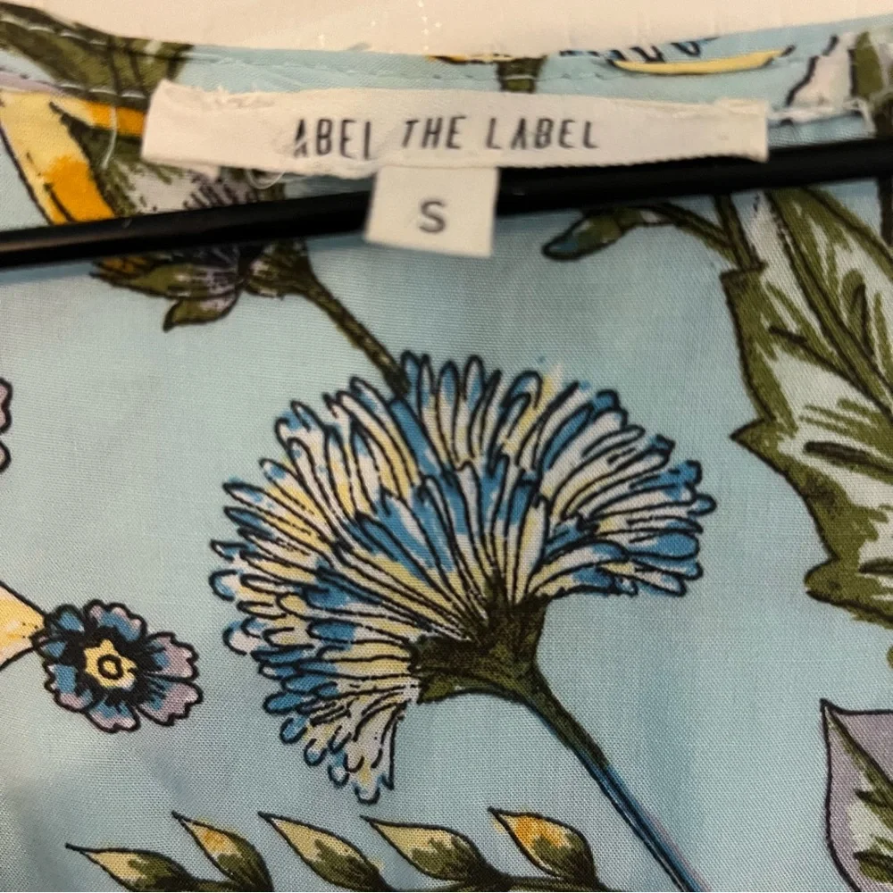 Anthropologie Abel the Label Osaka Blue Floral Midi Dress Size S, High-Low - Picture 6 of 8